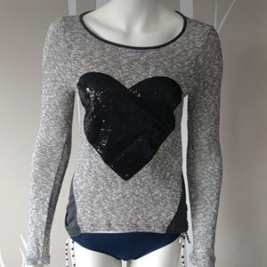 Suede apparel long knit shirt M